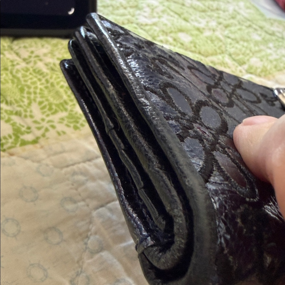 Brighton Black Floral Embossed Shoulder Bag - Picture 8 of 10
